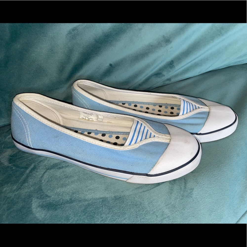 Blue & White Sneakers Flats
